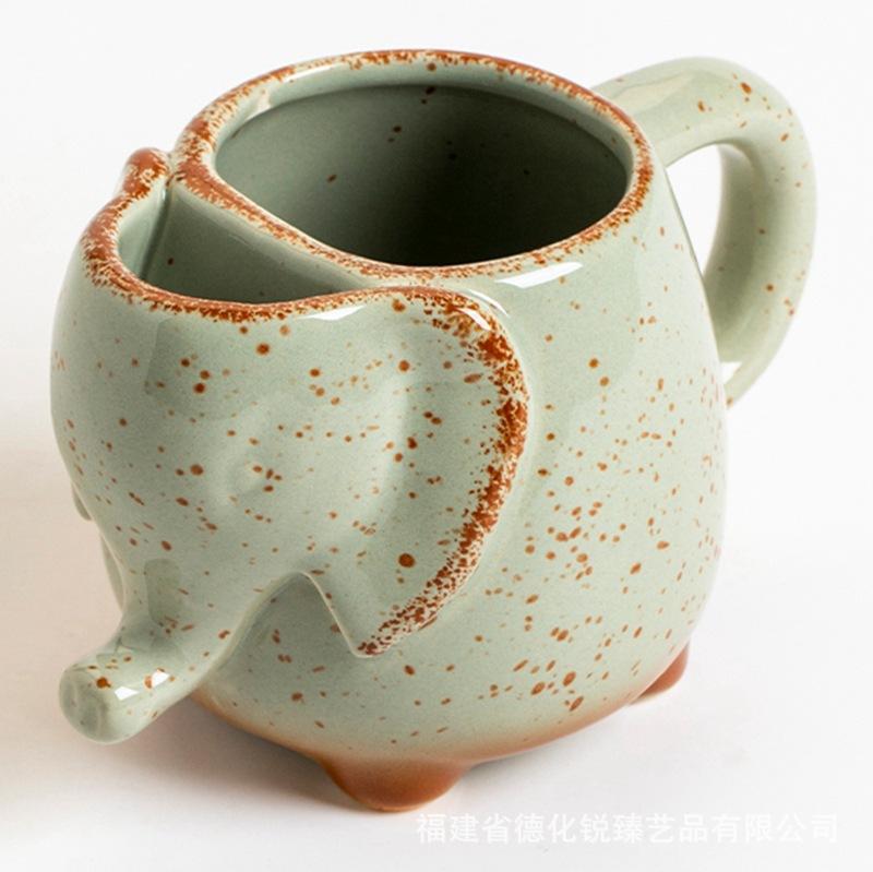 

3D Elephant Ceramic Mug Coffee Cup Elephant Tea Bag HolderMug Flower Tea Cups Water Cup Breakfast Cups Milk Mug Juice Mugs 401-500ml