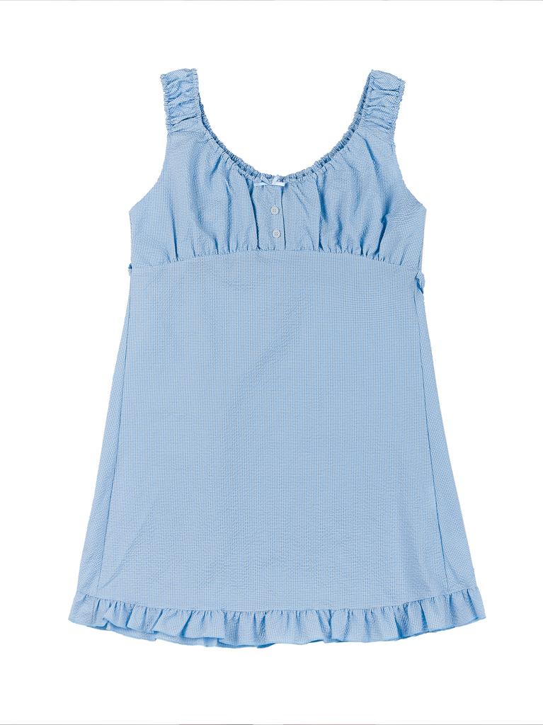 Miseutigmun Check Frill Dress (4 Colors)