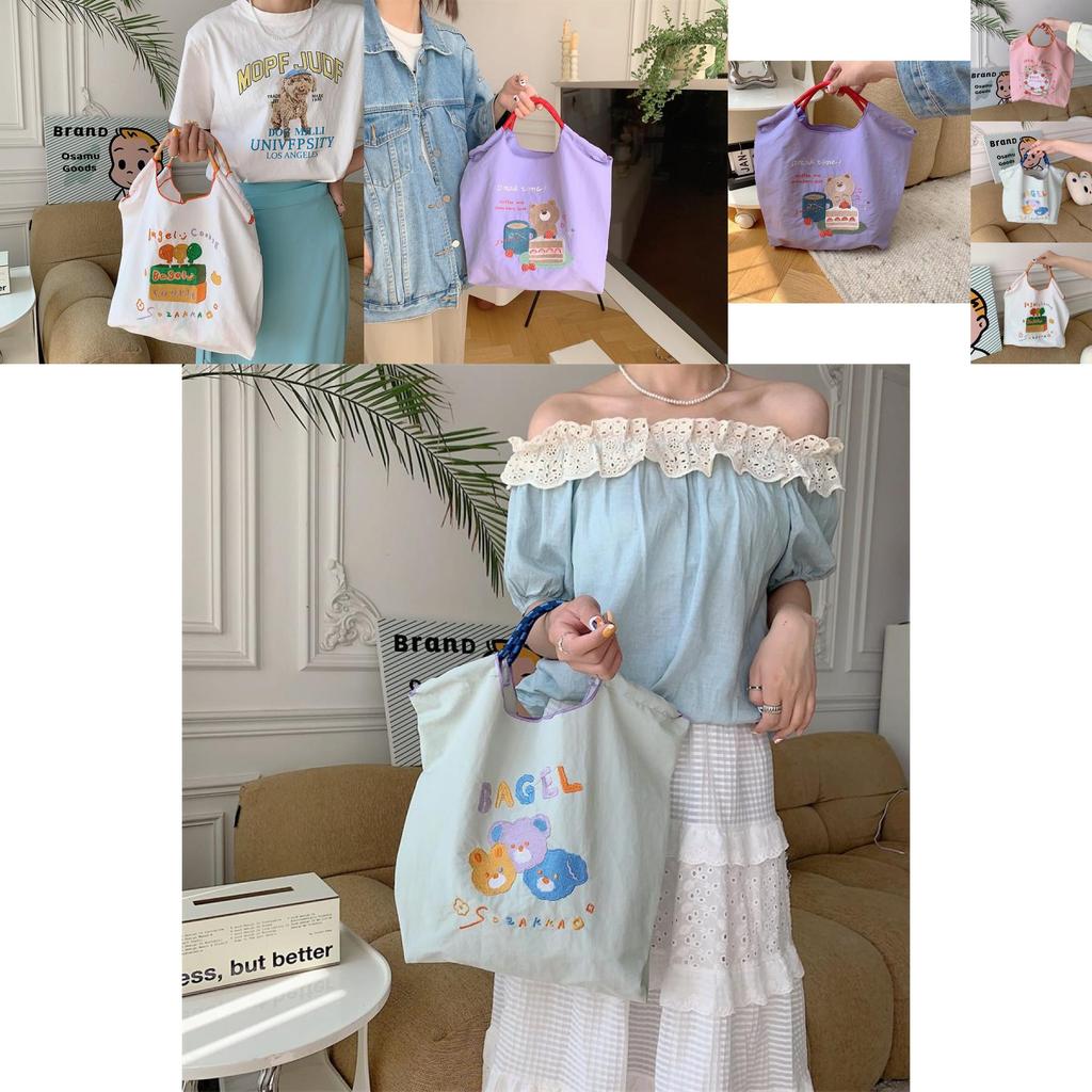 Entzückende japanische bestickte Tragetasche mit süßen Designs für Schüler und Käufer