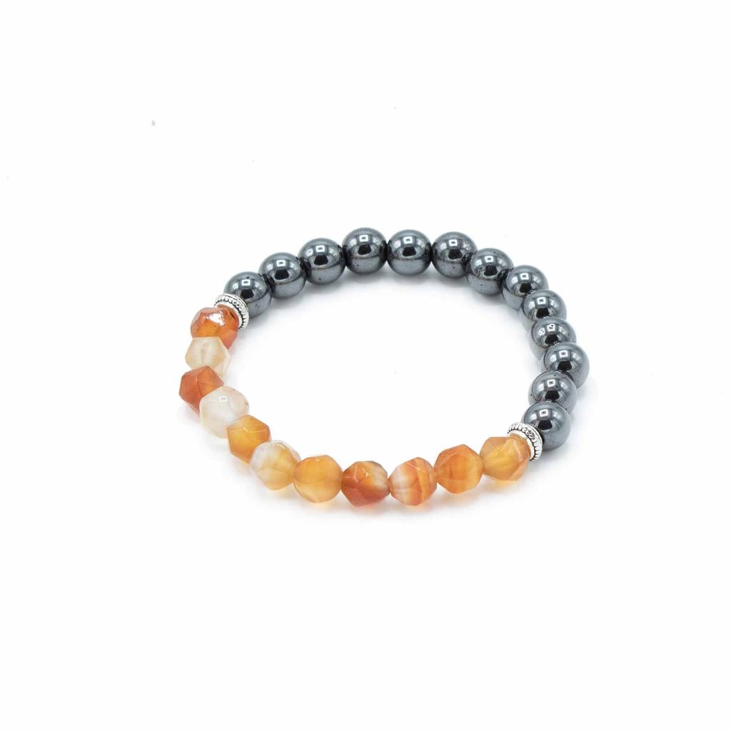 Carnelian Bracelet Faceted Magnetic Gemstone