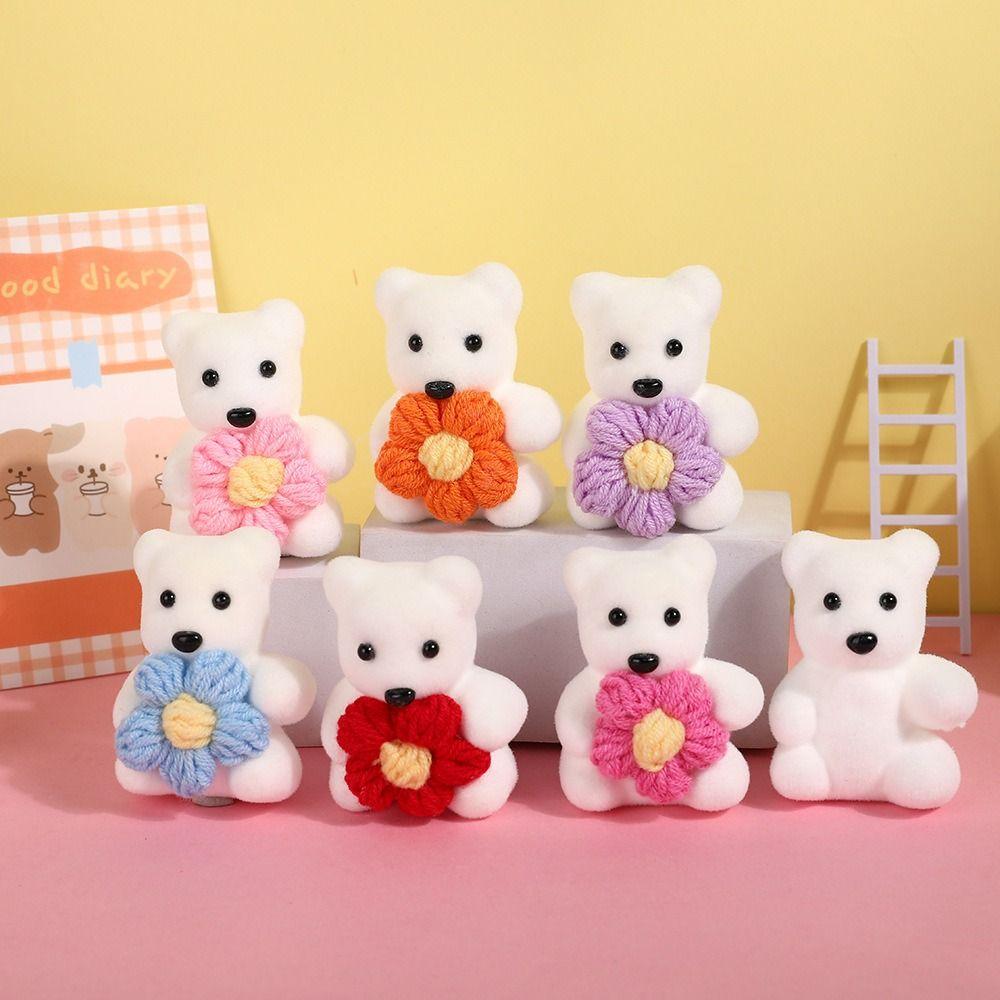 

10pcs/bag Foam Bear Mini Bear Flower Bouquet Plush Doll Cartoon Bouquet Doll Valentine s Day білий