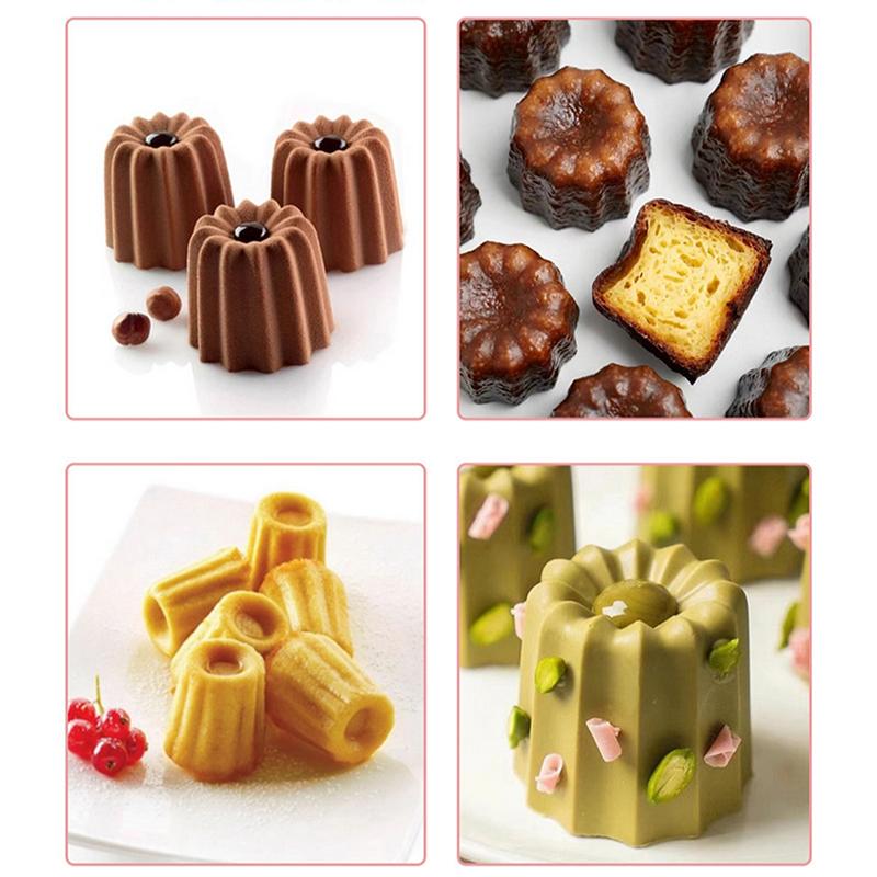 12/15 Holes Silicone Mold Muffin Cupcake Baking Tray Bordelais Fluted Cake Pudding Mold Diy Baking Kitchen Accessories