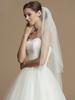 2 Tiers White Ivory Bride Wedding Veil Short Fingertip Bridal Tulle Veil with Comb and Cut Edge Velos De Novia Largosbridal Veil