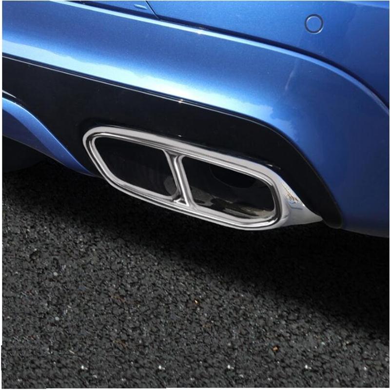 Car-styling 2018    for Volvo Xc60 Tail Throat Decorative Box Xc60 Four Stainless Steel Exhaust Pipe Trim