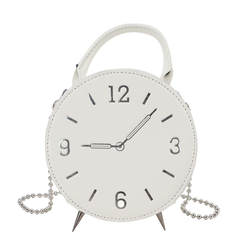 Schultertasche für Damen PU-Leder Wasserdicht Moderne Uhr Handtasche Kleine Handy-Geldbörse mit 2-Wege-Riemen für den täglichen Gebrauch