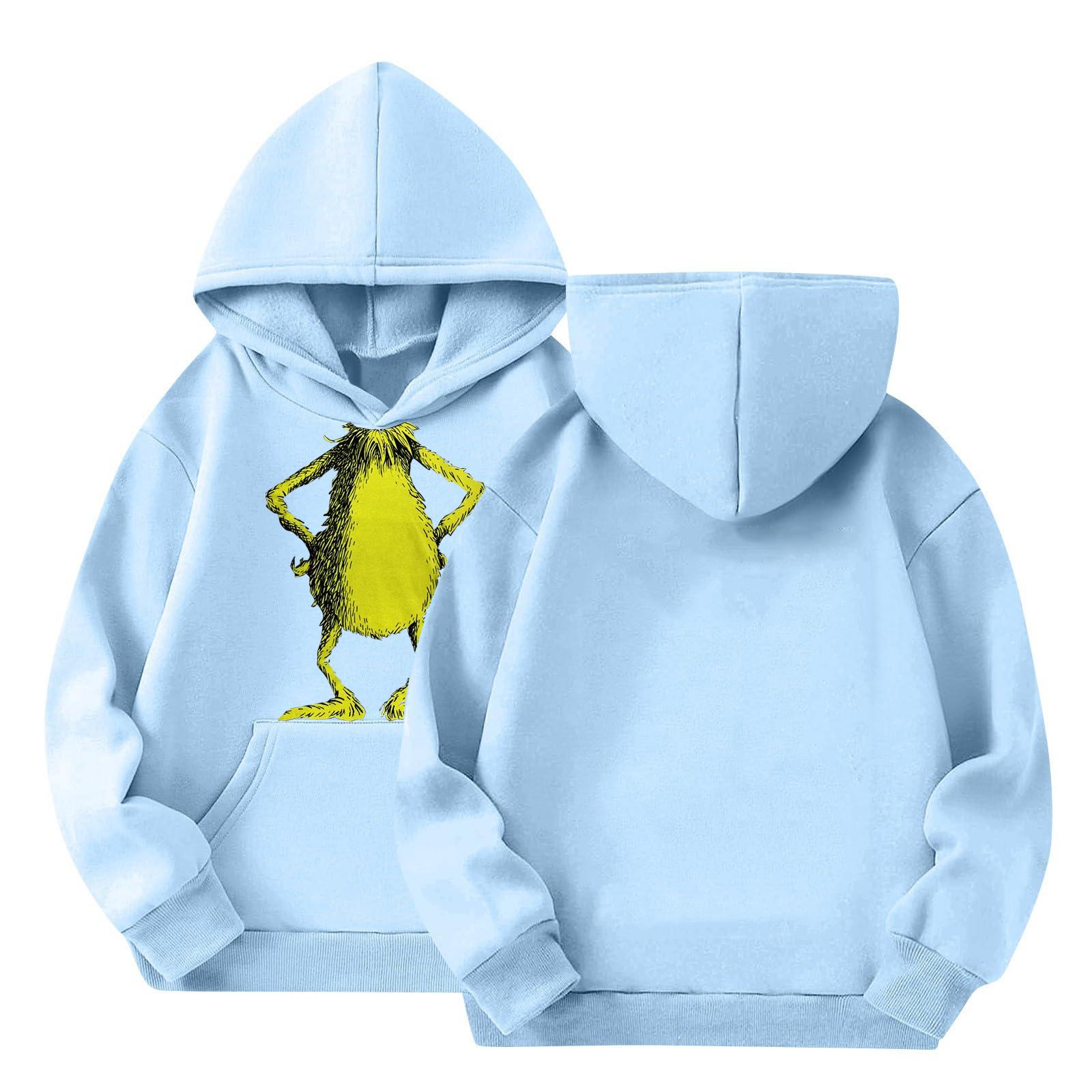 

Детский пуловер с длинным рукавом, свободного кроя, с принтом букв, капюшоном на шнурке 160