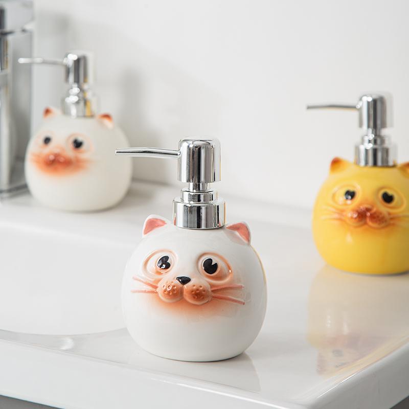 350ml ceramic soap dispenser bathroom toilet press type lotion bottle hand sanitizer shampoo shower gel separate bottles