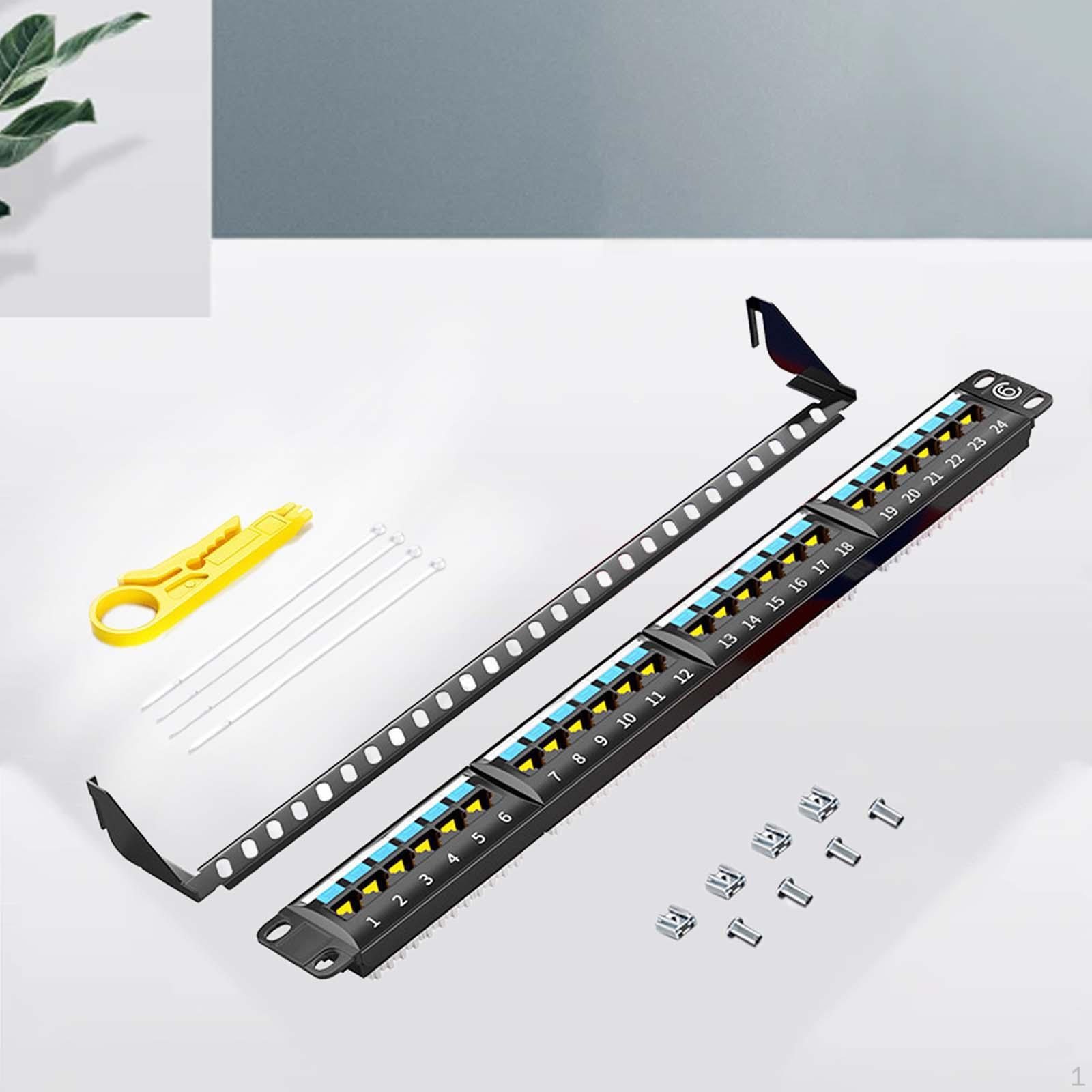 

Network Patch Panel Cat6 Cable Management Tray Cord Manager Multipurpose Organizer for 24 Ports