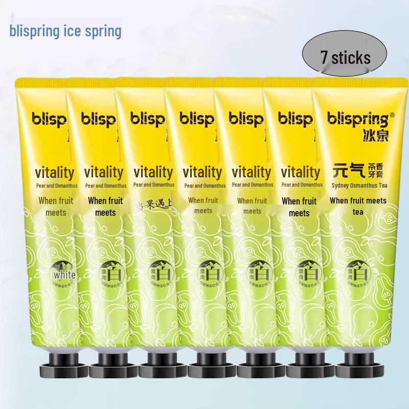 Зубная паста Blispring с ароматом чая, отбеливающая и освежающая дыхание (7 x 120 г)