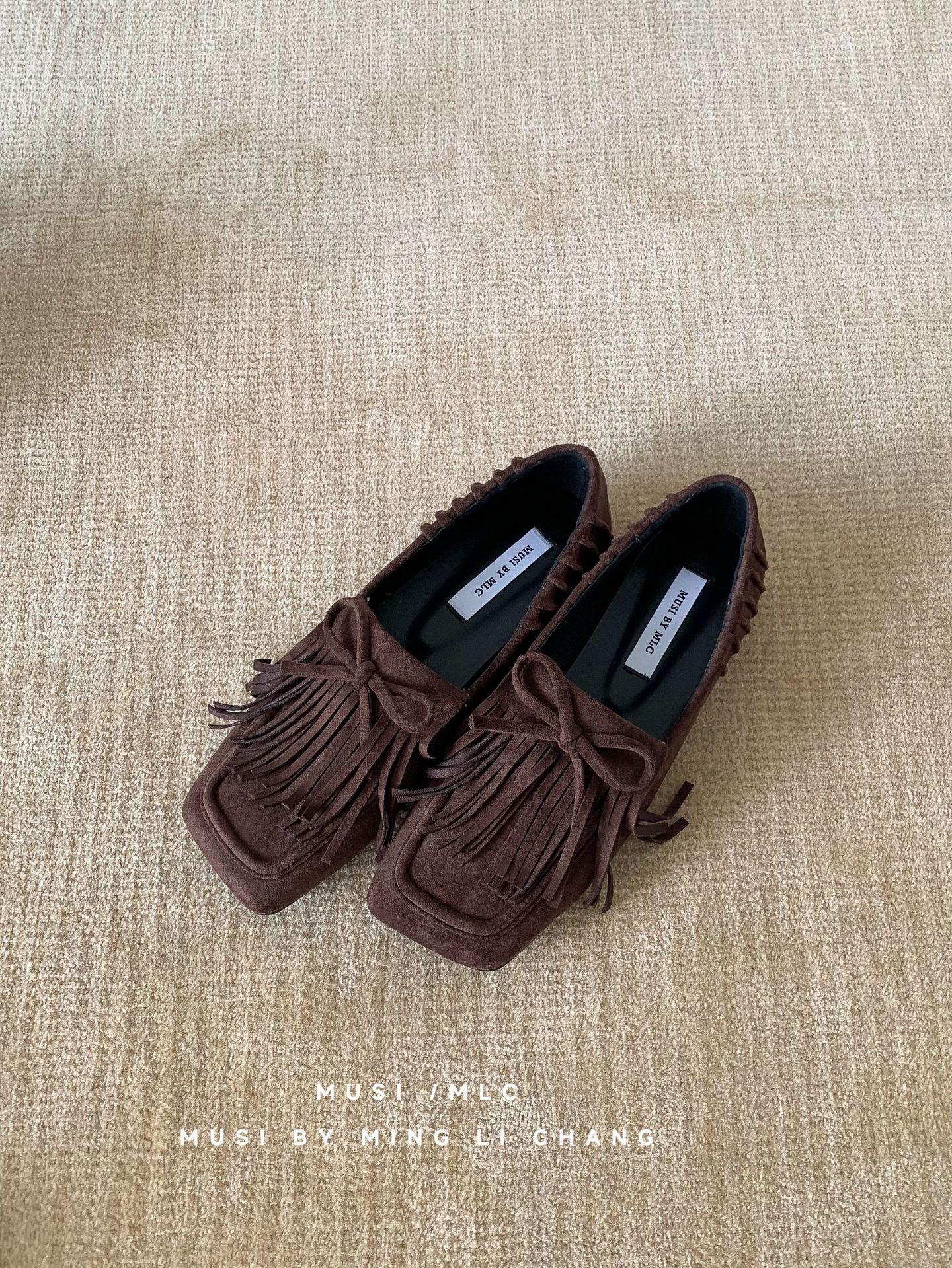 Women s Square Toe Flat Spring Vintage Style Casual Pumps - Comfortable Casual Wear 35