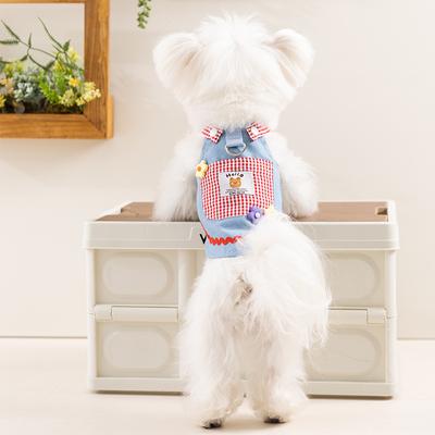 Spring and Summer New Dog Clothes Denim Dress Thin Spring Clothing Teddy Small and Medium Dog Pet Clothes