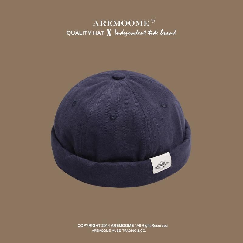 

Женская японская уличная универсальная шляпа домовладельца, всесезонная шляпа без полей, мужская ретро куполообразная хип-хоп шляпа adjustable (55-61cm)