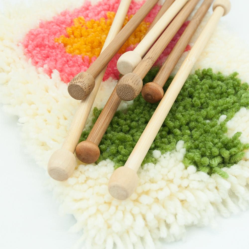 4 bucăți tijă rotundă de agățat din lemn de bambus, bricolaj, stâlp de suspendat lucrat manual, combinație de instrumente de țesut, accesorii de broderie pentru tapiserie