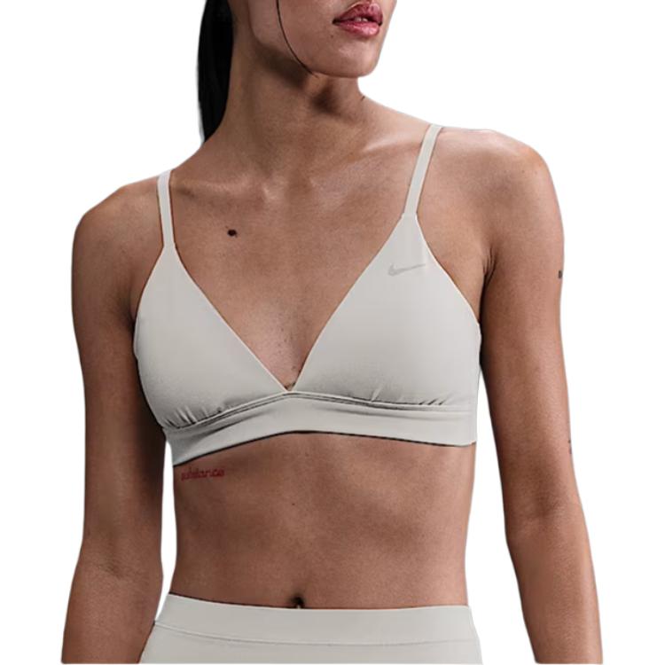 

Nike Однотонный треугольный спортивный бюстгальтер женское нижнее белье Молочно-белый HQ7004-104 XL