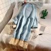Women's Autumn Solid Color Mid-length Gentle Sweater Ladies Knitted Elegant Bottoming Shirt Long-sleeved Round Neck Dress