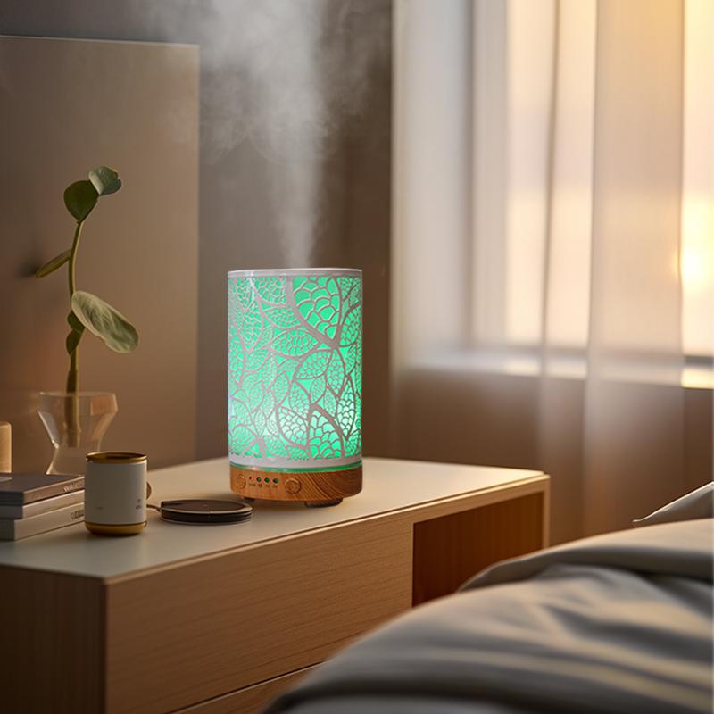 100ml difuzér esenciálního oleje Aroma difuzér Funkce časování Dutý ultrazvukový zvlhčovač vzduchu Chytrý domácí spotřebič s LED světlem