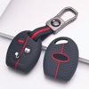 3 Button Silicone Key Fob Cover with Keychain for Ford Focus Fiesta Mondeo Fusion Escape, Fits Ford Focus Fiesta Mondeo Escape, Protective Accessory