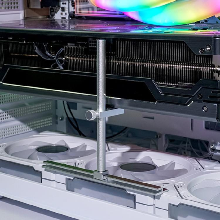 Video Card Stand Easy Adjust Aluminum Graphics Card Bracket, Single Layer Support for Home and Office Computers