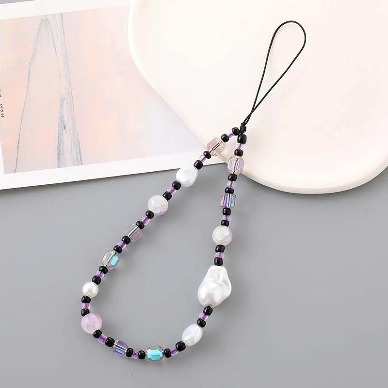 Simple Alien Pearl Star Charming Wrist Strap Phone Case Rope Jewelry for Women Trendy Love Pearl Bow Beaded Phone Chain Lanyard