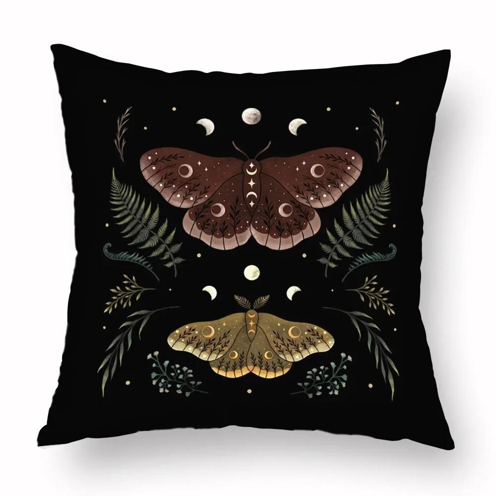 Vikama Moon Phases & Magical Creatures Pillow Covers Pattern Cushion Cover Suitable For Sofa Bedroom Car Pillow Cover Decor