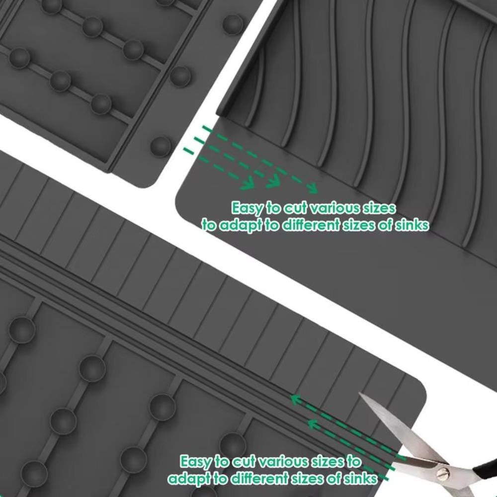 Multipurpose Silicone Sink Splash Guard Can Be Cropped Foldable Faucet Splash Pad Sucker Anti-spray Drainage Mat Bathroom