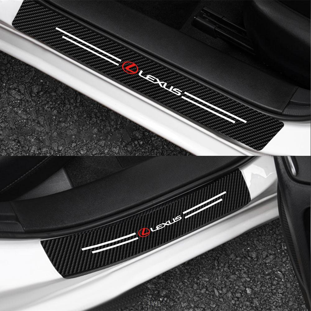 4Pcs Car Logo Threshold strip Auto Door Sill Pedal Sticker Interior Accessories For Lexus LS LC IS350 ES300h ES300 IS250 IS220d