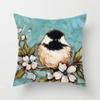 Lovely Bird Cushion Cover Flower Pattern Pillow Covers Decorative for Sofa Car Bed Living Room Decor Polyester Linen Accessories