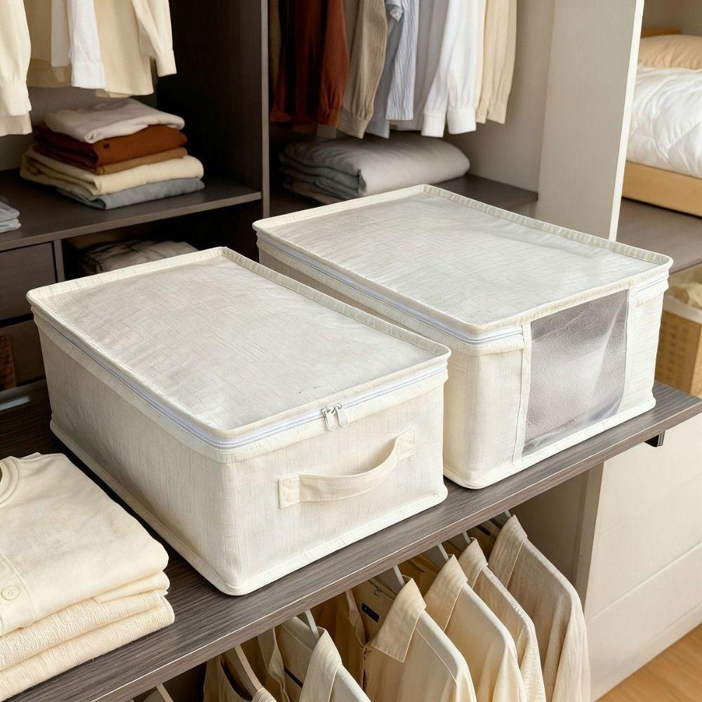 Large Capacity Visible Clothes Storage Box Folding Clothes Moving Box Daily Sundries