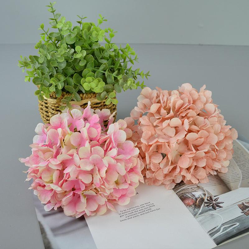 Artificial Flowers Wholesales Silk Large Size Party Decoration European Hydrangea Flowers Heads Artificial Flowers