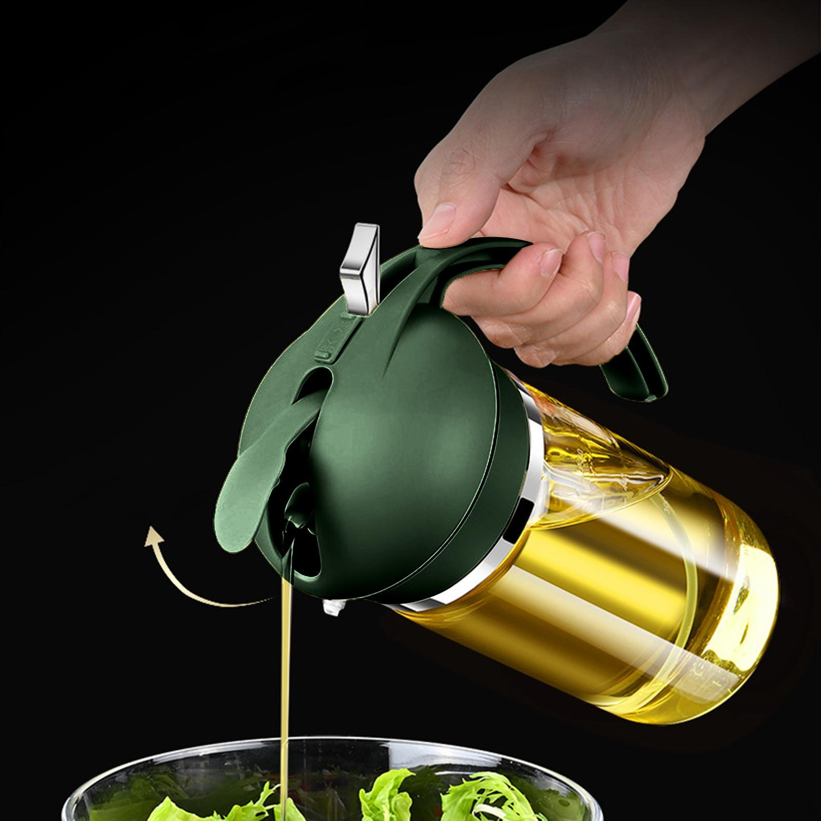 

Oil Dispenser Bottle Spray Leakproof 2 in 1 with Pourer Kitchen Tools Mister Olive зелений