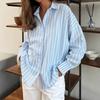 Women's Striped Long Sleeve Loose Fit Shirt