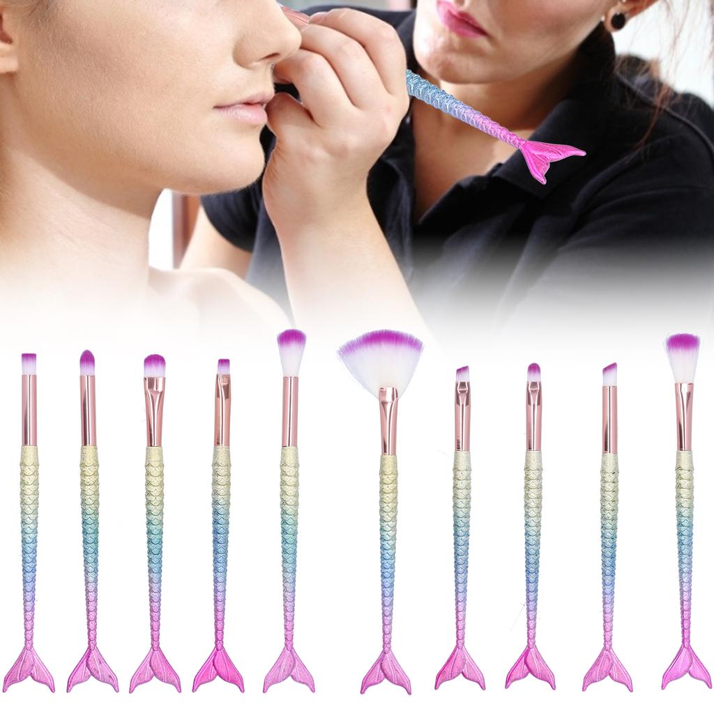 10PCS Makeup Brushes Set Soft Bristles Brushes Kit for Blush Eye Shadow Eyebrow Highlight