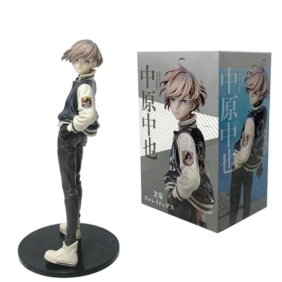 22cm Bungo Stray Dogs Nakahara Chuya Figure Dazai Osamu Action Figures Noodles Press Model PVC Collectible Toys Birthday Gifts