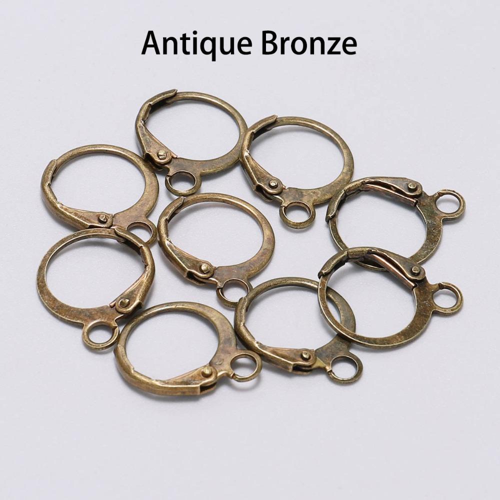 20pcs/lot 14x12mm Gold Rose Gold French Earring Hooks Wire Settings Base For Earrings DIY Jewelry Making Findings