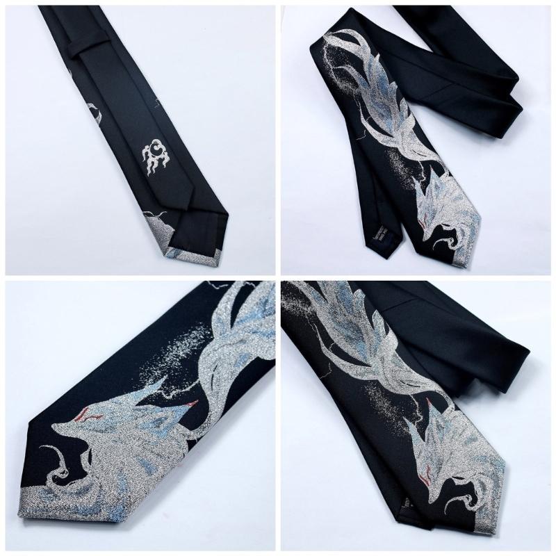 Fashion Necktie for Girls Cosplay Anime Party Nine Tailed Foxes Pattern Neckwear