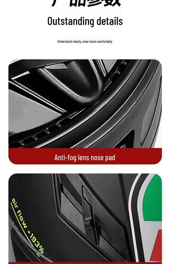 3C Certified Full Face Motorcycle Helmet for Men & Women - All-Season, Trendy Autumn/Winter Design