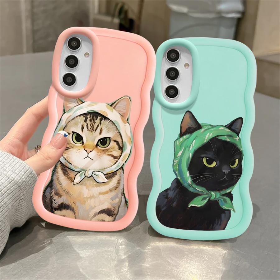 Cartoon Cat Case for Samsung Galaxy A52 A21s A14 A12 A13 A11 A15 A16 Soft Phone Cover A03 A22 A23 A33 A53 A06 A04 A05