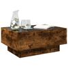 LED Coffee Table Smoked Oak 70 x 50 x 30 cm Particleboard