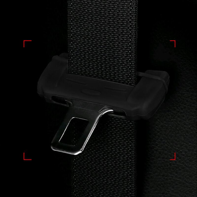 2x Black Car Safety Seat Belt Buckle Clip Protector Silicone Cover Accessories