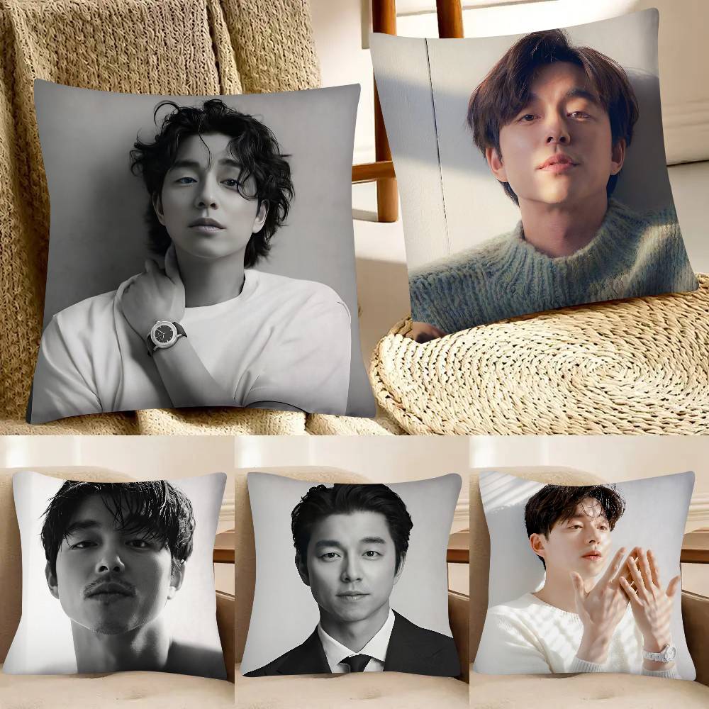 Korean Actor Gong Yoo Pillow Case Fashion Square Pillowcase Bedroom Sofa Room Ins Decoration Leisure