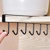 Household Convenience 6 Hooks Multifu Cup Holder Hang Cabinet Under Shelf Rack Metal Cupboard Cabinet Storage Organiser Racks