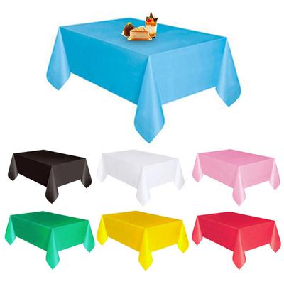 Disposable Solid Color Plastic Table Cloth Cover Table Wear for Outing Picnic Wedding Banquet