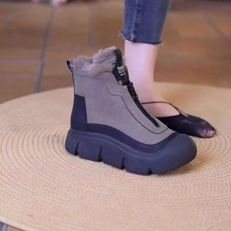Warm casual snow boots autumn and winter new women's cotton shoes piled thickened fashionable versatile thick sole heightening women's Martin boots