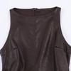 Spring 2026 Spicy Girl Leather Effect Jumpsuit Skirt 