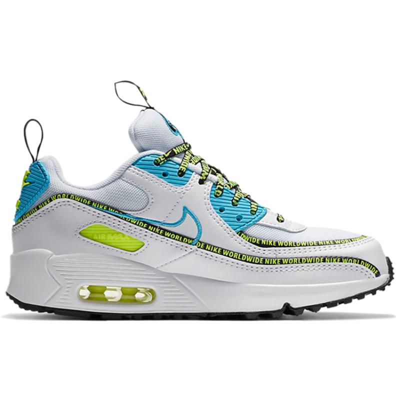 Nike Air Max 90 SE Worldwide Pack Blue Fury Volt GS Sneakers CV7665-100