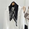 Classic French Black Polka Dot Polka Dot 100% Mulberry Silk Shawl Scarfs For Women Versatile 65CM Square Scarf Thin Shawl Scarf