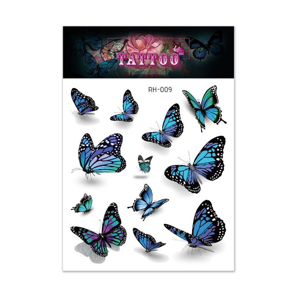 Waterproof 3D Colorful Butterfly Tattoo Sticker - High-End Fashion Tattoos