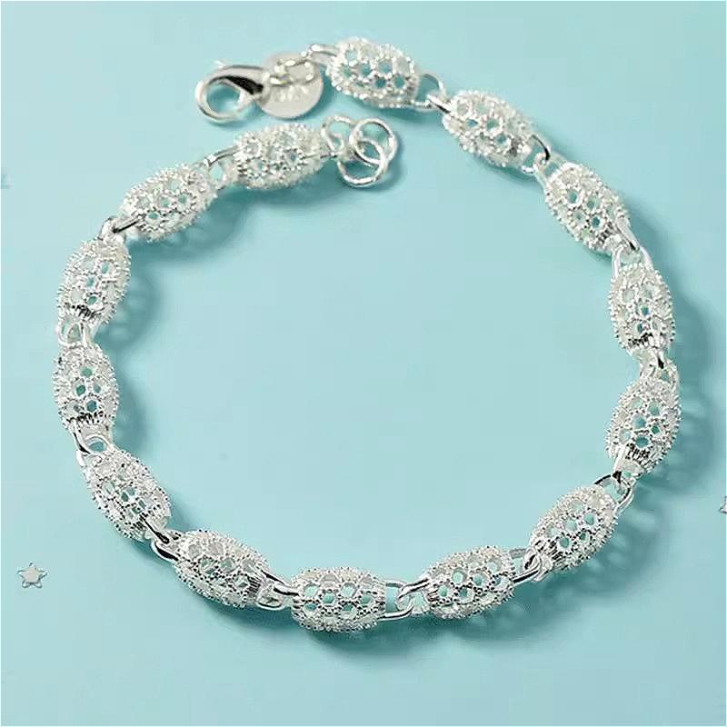 New 925  Silver Ball Bracelets For Women Luxury Designer Hollow Bead Adjustable Charm Bracelets Party Fine Jewelry Gifts