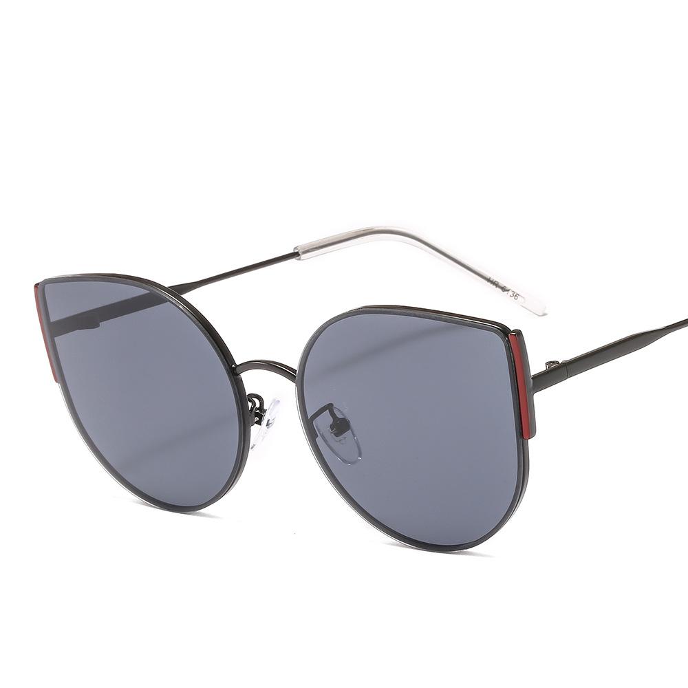 New Korean version sunglasses, sunshade sunglasses, round frame ocean lenses, metal temple glasses.