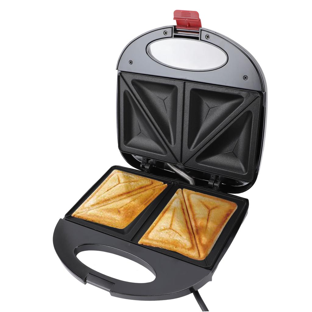 750W Elektrischer Sandwichmaker mit Antihaftbeschichtung Beidseitige Heizung Sicherer Griff Einfache Reinigung Pe